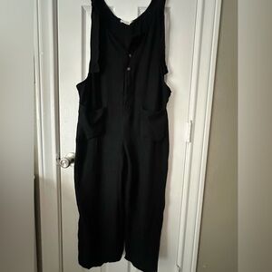 Umgee Black Button-Front Jumpsuit
